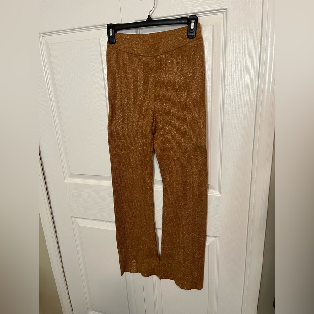House of‎ Harlow 1960 Glittery Gold Flare Pants Size XS